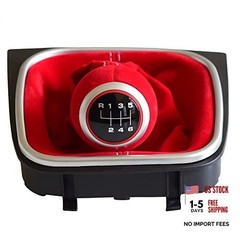 Red Suede Leather Gear Shift Knob – 6 Speed – Complete Red (6-Speed Style)