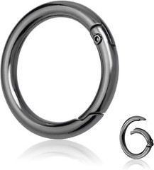 10 × Metal Spring O Rings Clip Keychain Round Carabiner Clips Snap Hook Keyring