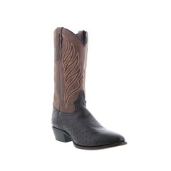 Tony Lama Ray 13″ Smooth Ostrich Round Toe Mens Black Cowboy Western Boots