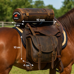 Challenger Distressed Brown Genuine Leather Saddle Cantle Riding Bag 102QSA