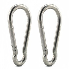 2PCS M12 316 SS Heavy Duty Marine Grade Snap Hooks Carabiner Clip Spring