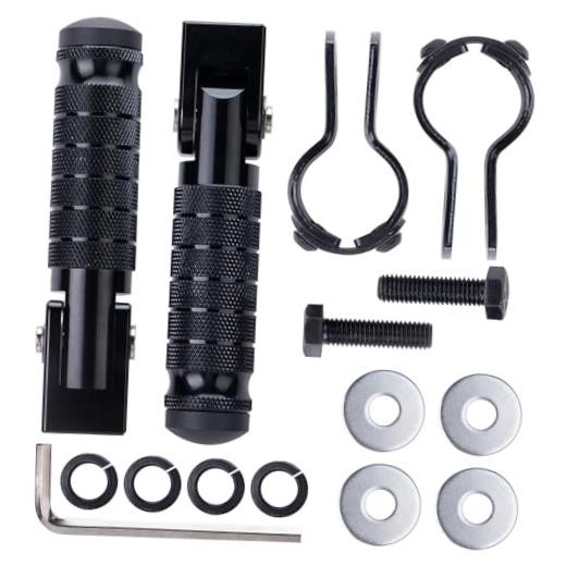 Universal 8mm Foot Pegs 90 Degree Foldable Motorcycle Footpegs CNC Kit Black