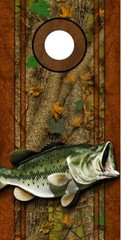 Cornhole Decals Wraps Fishing Graphics Bass Fishing Forest Camouflage 05LR