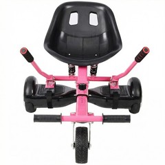 Hoverboard Go-Kart Seat Attachment, Adjustable Frame, Pink