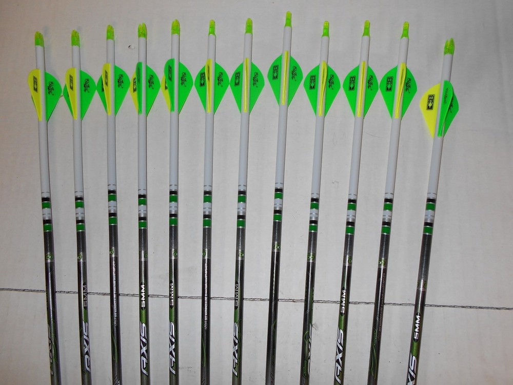 Easton Axis 260 5mm Hunting Carbon Arrows! Crested/Dipped Bohning Blazer Vanes