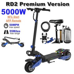 JUNLING 5000W 50MPH Electric Scooter Dual Motors Off-Road Travel APP Control NFC