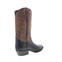 Tony Lama Ray 13″ Smooth Ostrich Round Toe Mens Black Cowboy Western Boots