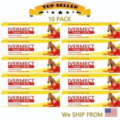 10-Pack Dewormer Paste | Tasty Apple Flavor for Easy Dosing-NEW