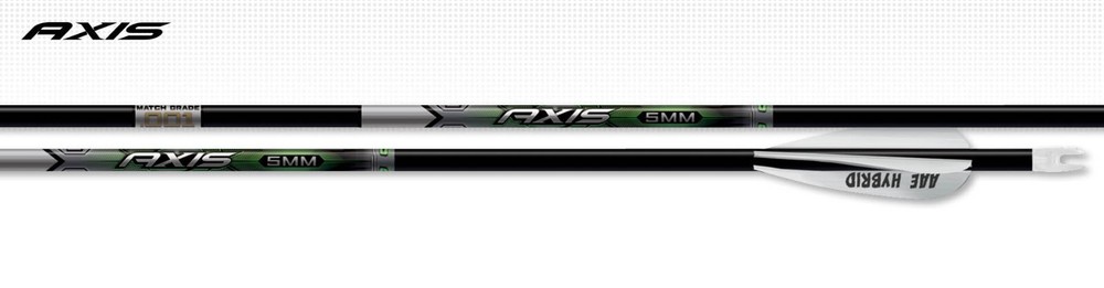Easton Axis 5MM Match Grade 300 3 Inch 26 Hybrid Vanes HIT with Collar 6 Pack
