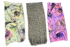 Lot of 3 Multicolored Soft Geometric Animal Print Gator Face Masks