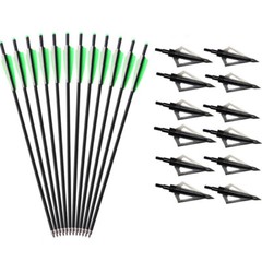 Archery 20 Inch Crossbow Bolts OD 8.8mm Half Moon Nocks Carbon Arrows Hunting