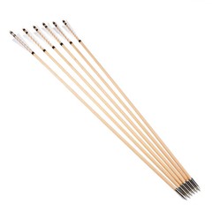 32″ Wooden Arrow 5″ Turkey Feather Archery Recurve Bow Longbow Hunting Shooting