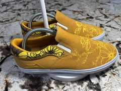 Lakai Yellow Floral Pattern Slip-On Skateboarding Shoes Floral Skate Shoes