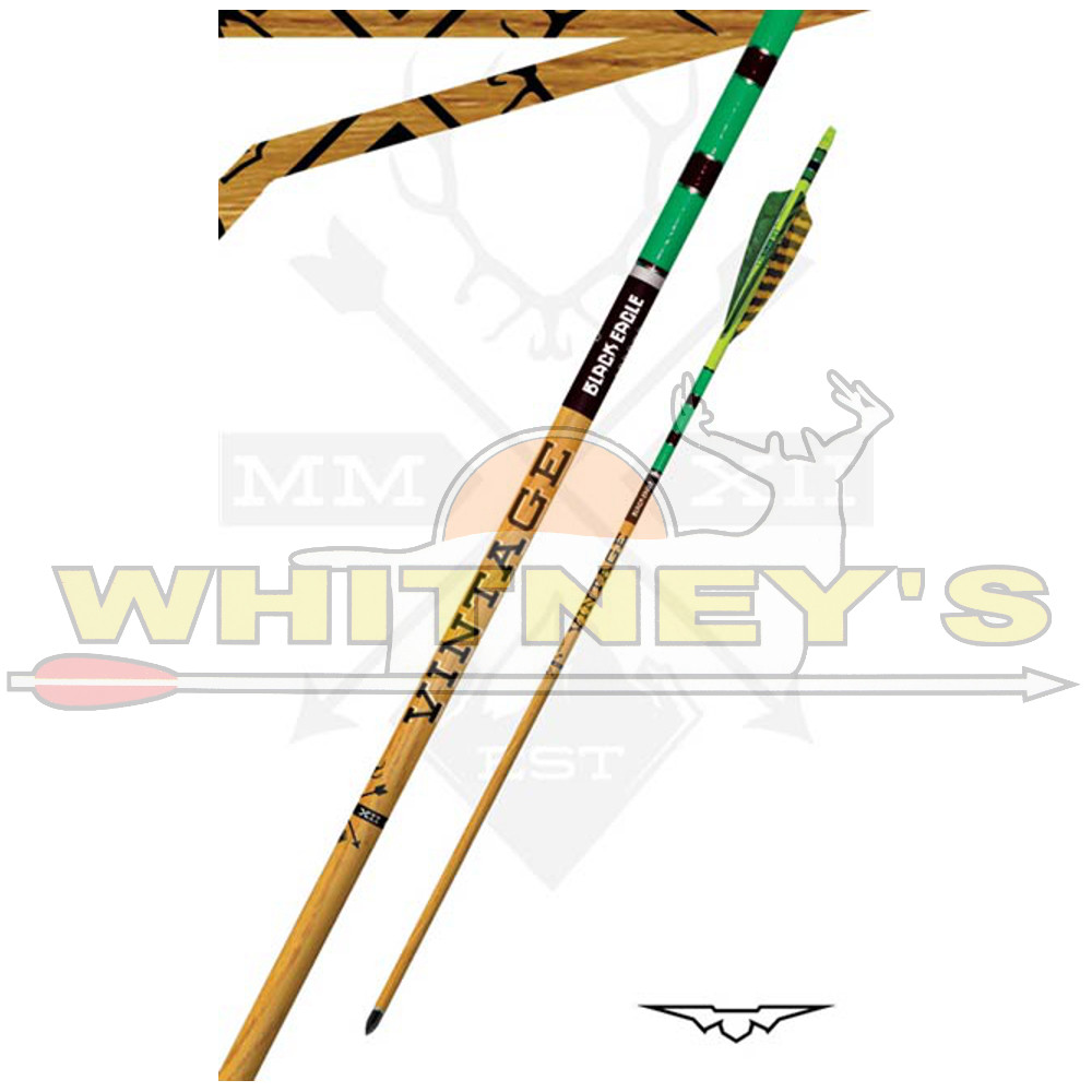 Black Eagle Vintage Crested Arrows – Feathers – Green/Yellow – 600 – 6pk – 327