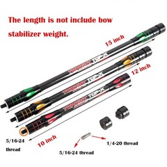 10 Inch 12 Inch 15 Inch Archery Bow Stabilizer Balance Bar Rod Side Rod Carbo…