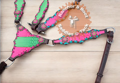 Western Tack Set Horse | Pink With Green Gator Tack Set