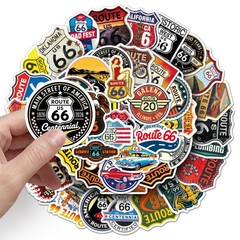Mix 10/50 PC US American Route 66 Graffiti Luggage Notebook Sticker-No Duplicate