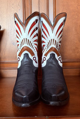 Dan Post DP 80512 Men’s Western Cowboy Boots US 12 EE Black White Red