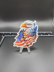 America American Flag USA Bald Eagle Flames City Patriotic Sticker