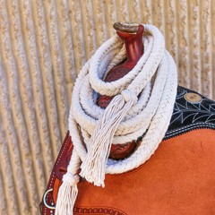 14 Ft. Braided 3 Strand Natural Cotton Soft Thick Heavy Breaking Reins