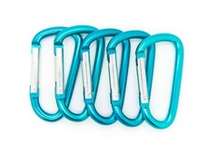 12 pcs 3″ Aluminum Carabiner Spring Belt D Clip Key Chain D Shape Teal Color