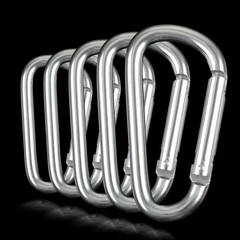 50PCS Aluminum Carabiner Key Chain Clips Hook 3″ Large D Shape Spring Snap Lot