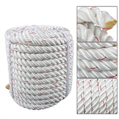 1inch × 120FT High Strength Braided Rope Breaking Strength 3400 Pounds White Red