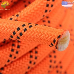 1/2in × 120ft Double Braided Polyester Rope Breaking 5174 Pounds Orange Black