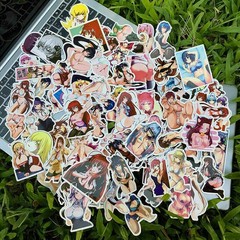 100Pcs Sexy Anime Girls Stickers Bomb Waifu Women Bikini Laptop Vinyl Decal Pack