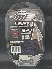 G5 Outdoors Broadhead Montec M3 3pk 100 Grain 1 1/16″ Cut Stainless Steel #00895