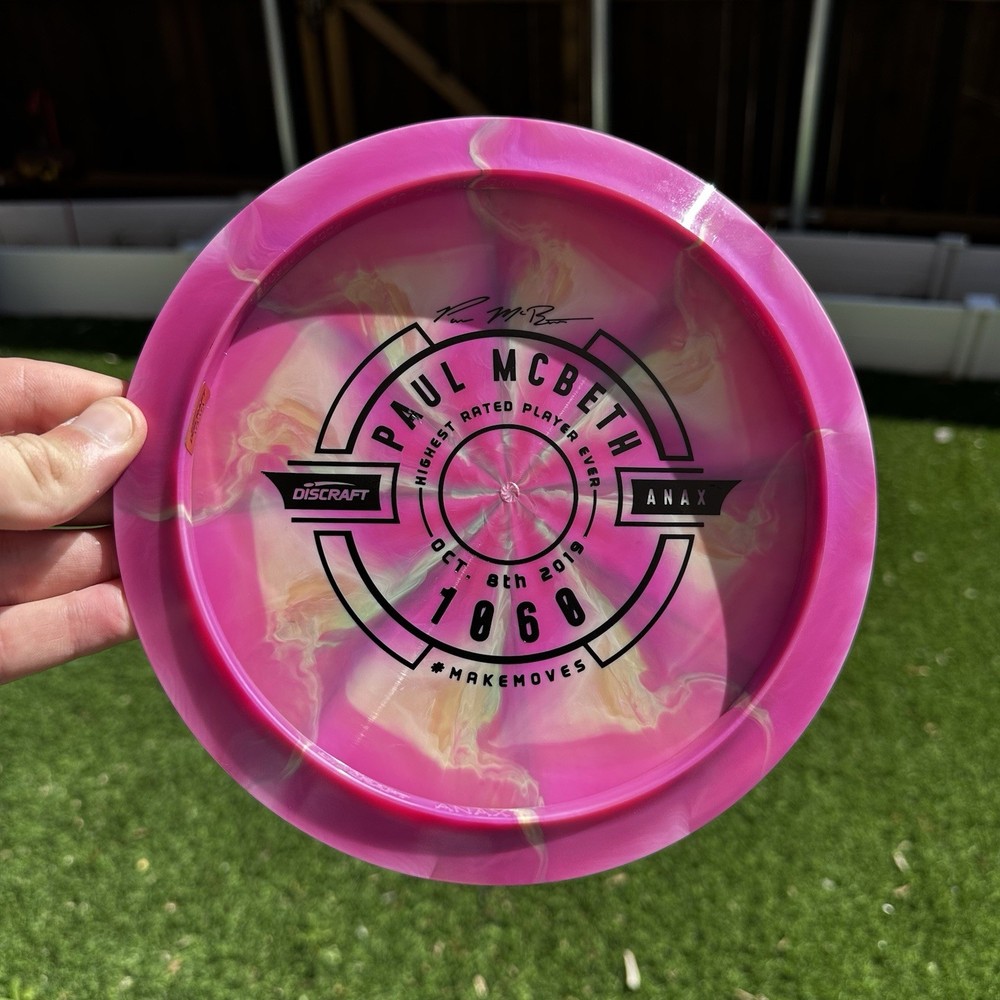 Discraft Paul McBeth Anax 1060 Oct. 8th 2019 Pink White Disc Golf Disc