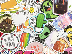 75 Cute Mixed Colors Sticker Lot Book Fun Pack Skateboard Laptop Car Decals