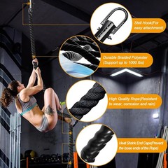 Climbing Rope 1.5 Inch Diameter 10/15 / 20/30 Feet Length Gym Climbing Rope for