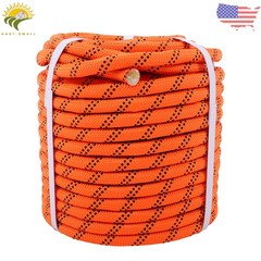 1/2in × 120ft Double Braided Polyester Rope Breaking 5174 Pounds Orange Black