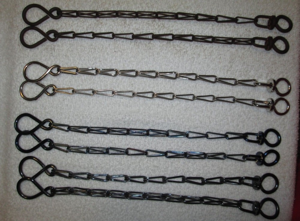 Rein Chains Prod. #BBR-01 — 11 – 12″ long, Black, Blue, Patina, Stainless Steel