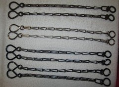 Rein Chains Prod. #BBR-01 — 11 – 12″ long, Black, Blue, Patina, Stainless Steel