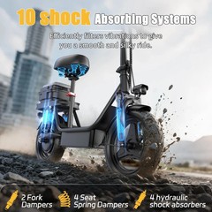 GQ8 14″ Adults Foldable E-Scooter with Seat 500W 48V 15Ah Battery Commuter 20mph