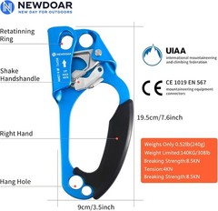 UIAA & Certified Hand Ascender for 8~13MM Rope