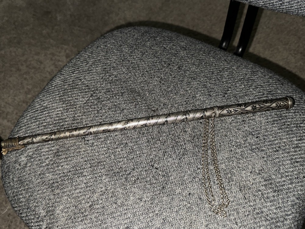 Antique Silver Circassian Riding Crop Nagaika with Concealed Blade 1890 To 1910