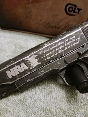 NRA Colt limited edition 1911 aged semi automatic co2 powered air gun.