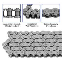 Belleone #35 Roller Chain, 3 Feet 35 Chain with 5 Master Links, 96 Links