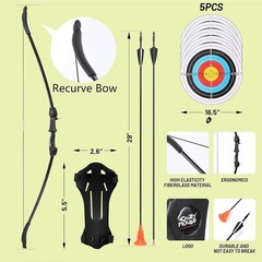 CrazyMouse Bow and Arrow for Teens Beginners Adults Recurve Bow Set 8 Arrows 5