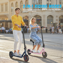 SIGRAVY 350W Electric Scooter w/ Seat & App for adults/ teens , Blue or Pink