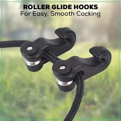 Rope Cocker 46-Inch – Universal Crossbow Cocking Aid with Roller Glide Hooks Red