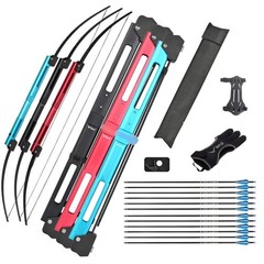 55″ Folding Bow And Arrow Set 55LB Aluminum Alloy Riser Left&Right Hand Archery