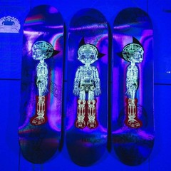 ✨NEW/SEALED✨ Astro Boy x Bait Skateboard Deck 3 Piece Set (Silver, Glow in Dark)