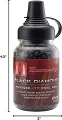 High Quality Black Plated .177 Caliber BBs – 1500 Count for Hunting & Targeting