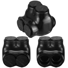 3 Pcs Black Insulated Multi Cable 250-6 Wire Range, 2.22″L x 2.3″W x 2″H