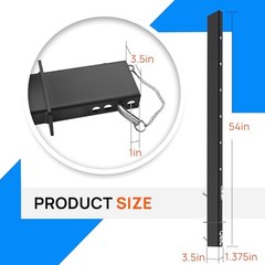 Adjustable C Channel Pipe Stake, Trailer Stake Sides Rails with 54 IN 2PCS