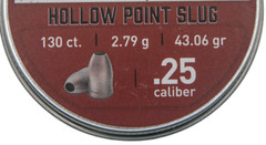 JTS Slug HP 130 Count DEAD CENTER Hollow Point 6.35mm .25 Caliber Airgun Pellets